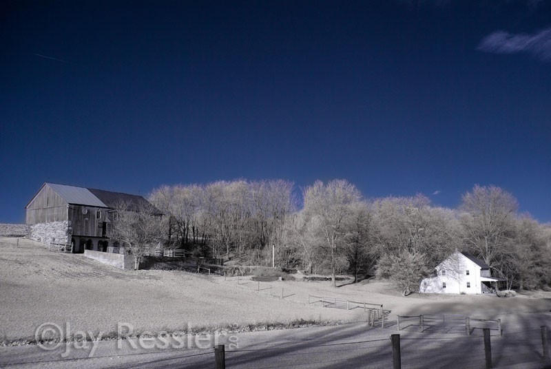 Blue Sky, Barn, and House