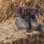 Bale of Straw with Shoes