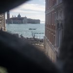 Looking across the Lagoon from Inside the Bridge of Sighs