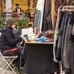 Sewing at an Art Booth